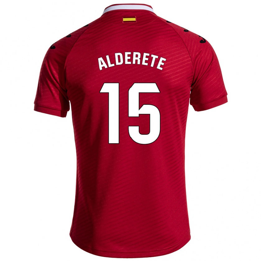 Kandiny Hombre Camiseta Omar Alderete #15 Rojo Oscuro 2ª Equipación 2024/25 La Camisa Chile