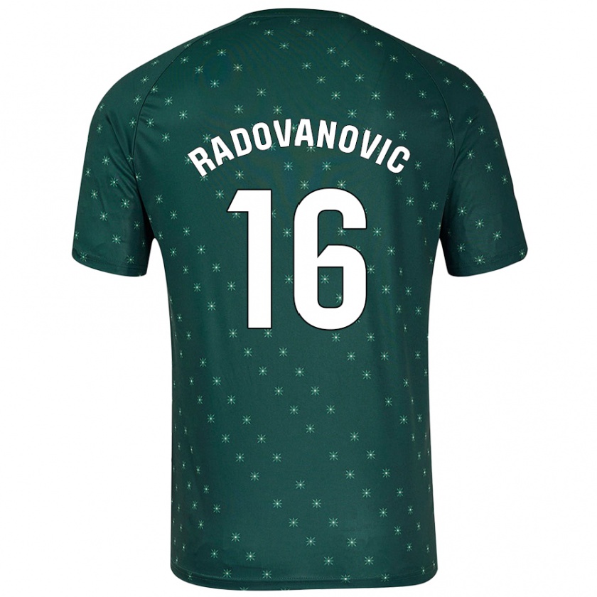 Kandiny Hombre Camiseta Aleksandar Radovanovic #16 Verde Oscuro 2ª Equipación 2024/25 La Camisa Chile