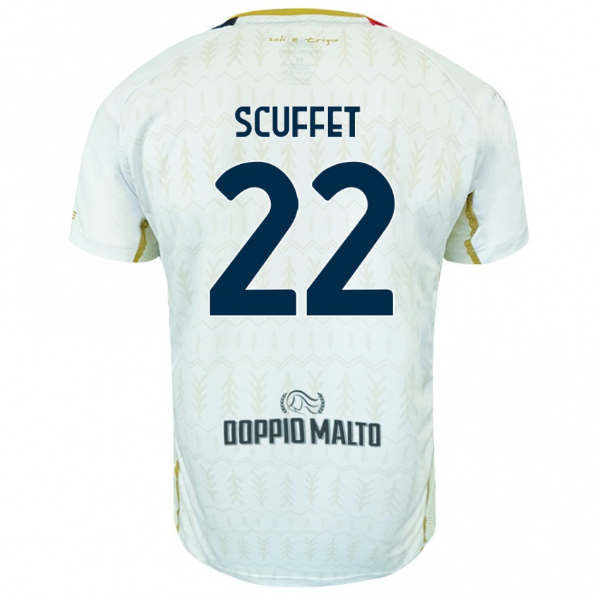 Kandiny Hombre Camiseta Simone Scuffet #22 Blanco 2ª Equipación 2024/25 La Camisa Chile