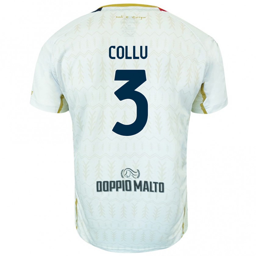 Kandiny Hombre Camiseta Davide Collu #3 Blanco 2ª Equipación 2024/25 La Camisa Chile