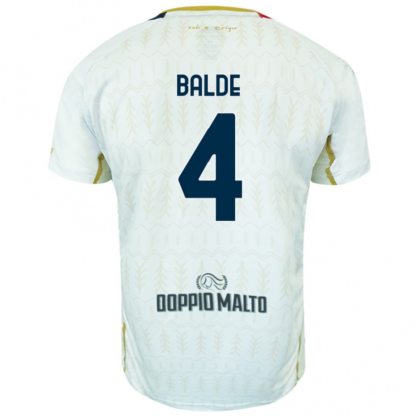 Kandiny Hombre Camiseta Mamadou Balde #4 Blanco 2ª Equipación 2024/25 La Camisa Chile