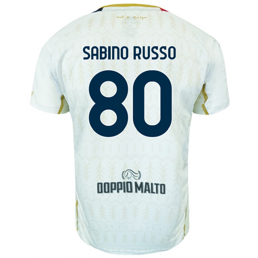 Kandiny Hombre Camiseta Alessandro Sabino Russo #80 Blanco 2ª Equipación 2024/25 La Camisa Chile