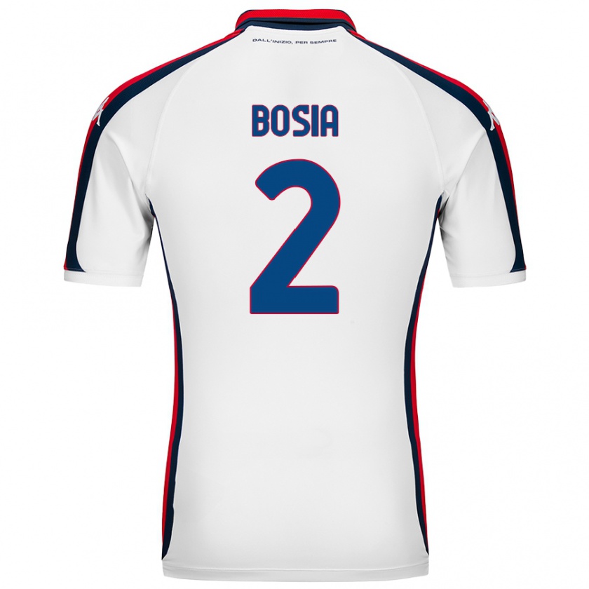 Kandiny Hombre Camiseta Davide Bosia #2 Blanco 2ª Equipación 2024/25 La Camisa Chile