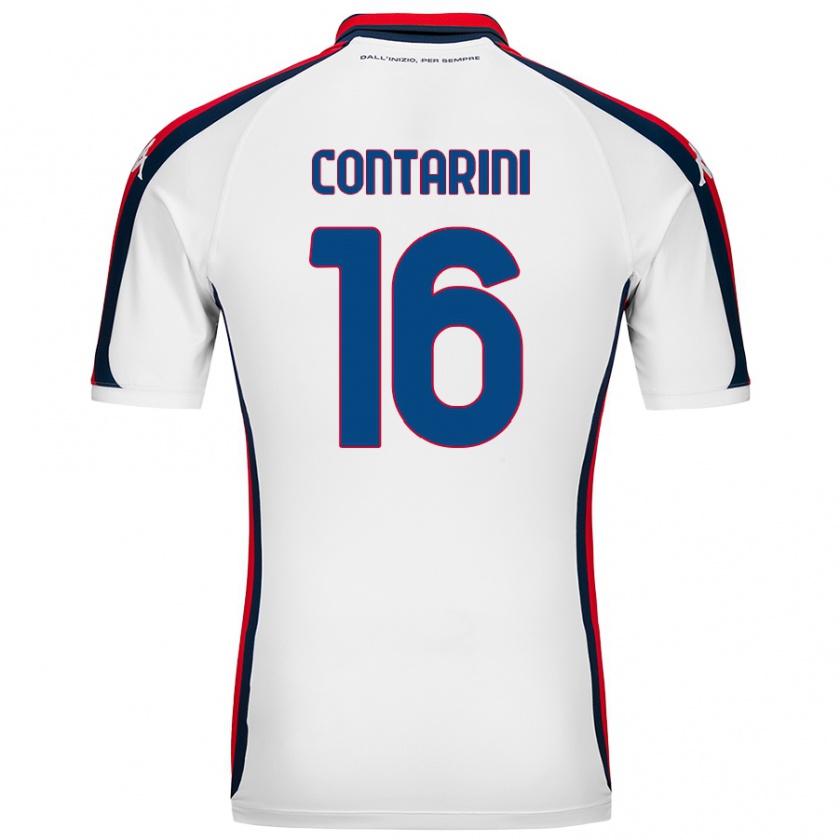 Kandiny Hombre Camiseta Jacopo Contarini #16 Blanco 2ª Equipación 2024/25 La Camisa Chile