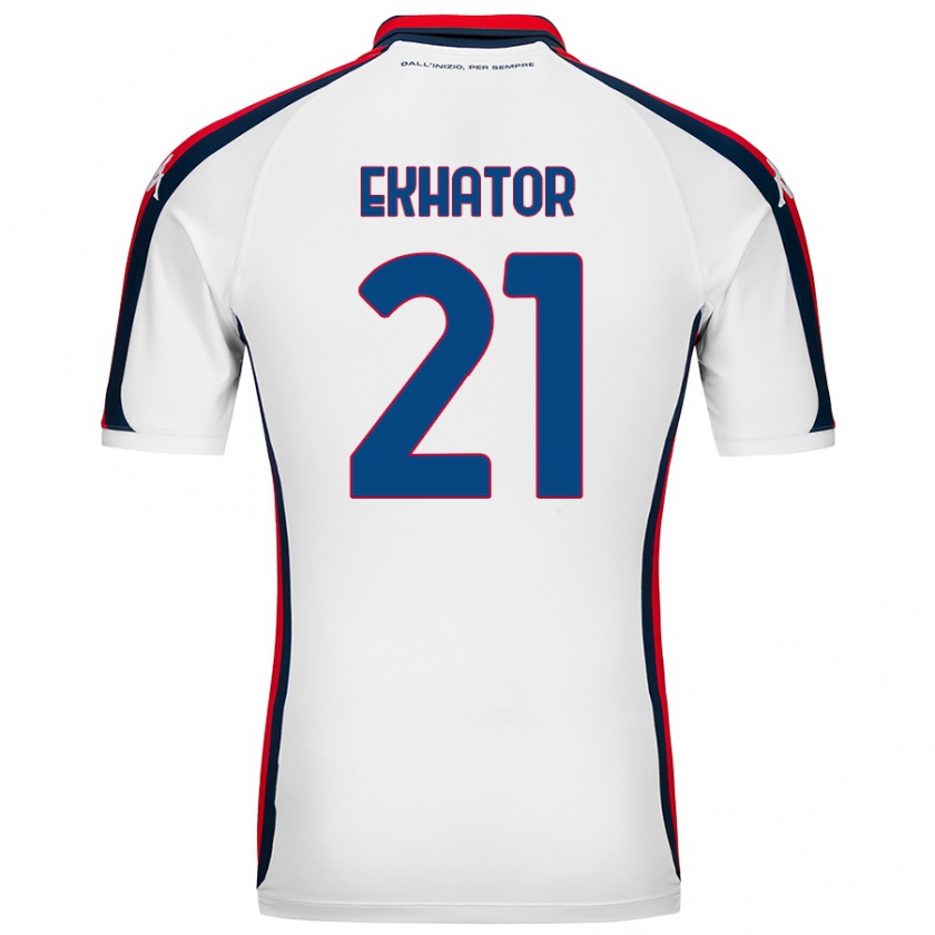 Kandiny Hombre Camiseta Jeff Ekhator #21 Blanco 2ª Equipación 2024/25 La Camisa Chile