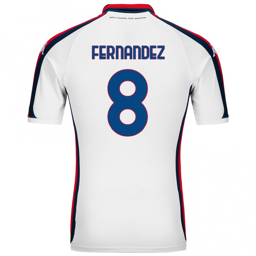 Kandiny Hombre Camiseta Maria Fernandez #8 Blanco 2ª Equipación 2024/25 La Camisa Chile