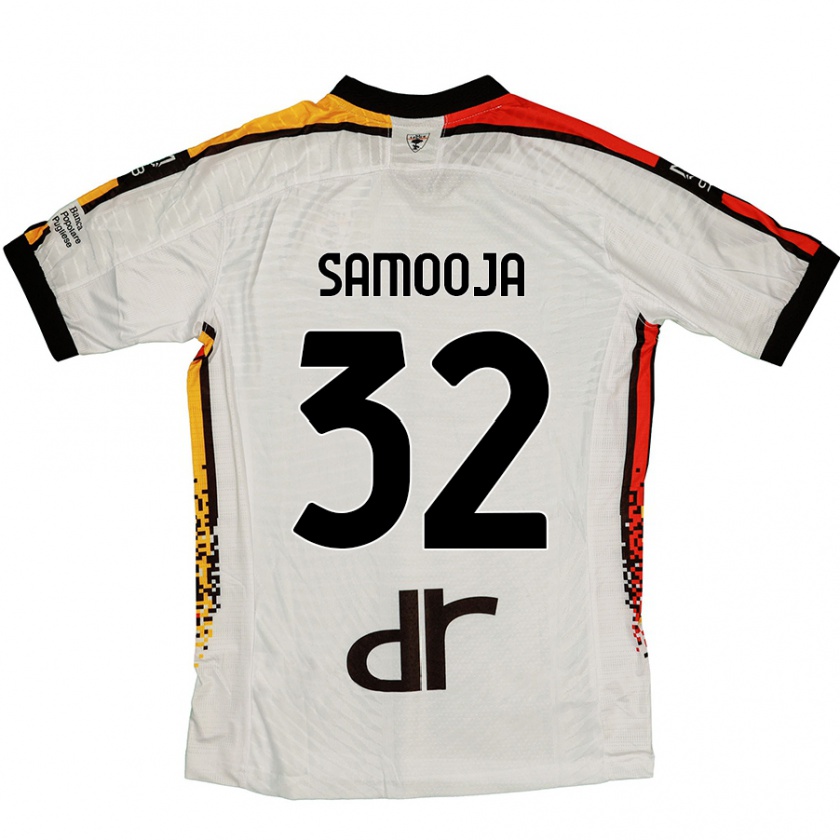 Kandiny Hombre Camiseta Jasper Samooja #32 Blanco Negro 2ª Equipación 2024/25 La Camisa Chile