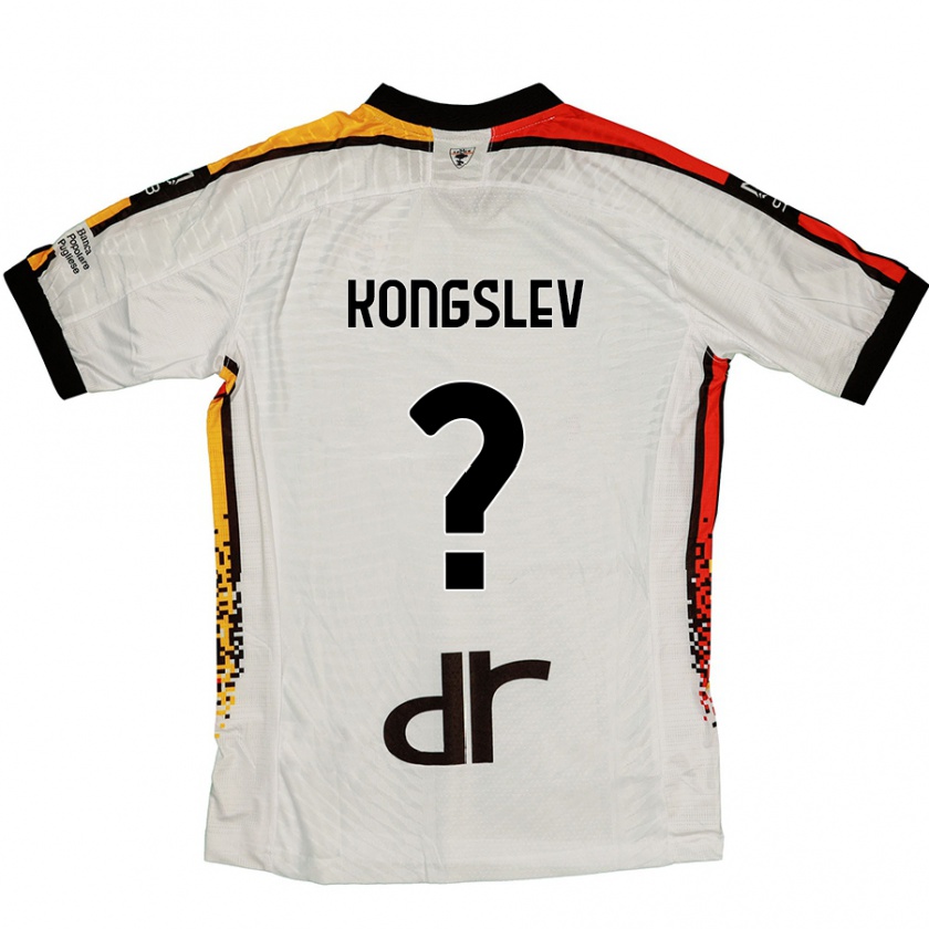 Kandiny Hombre Camiseta Frederik Kongslev #0 Blanco Negro 2ª Equipación 2024/25 La Camisa Chile