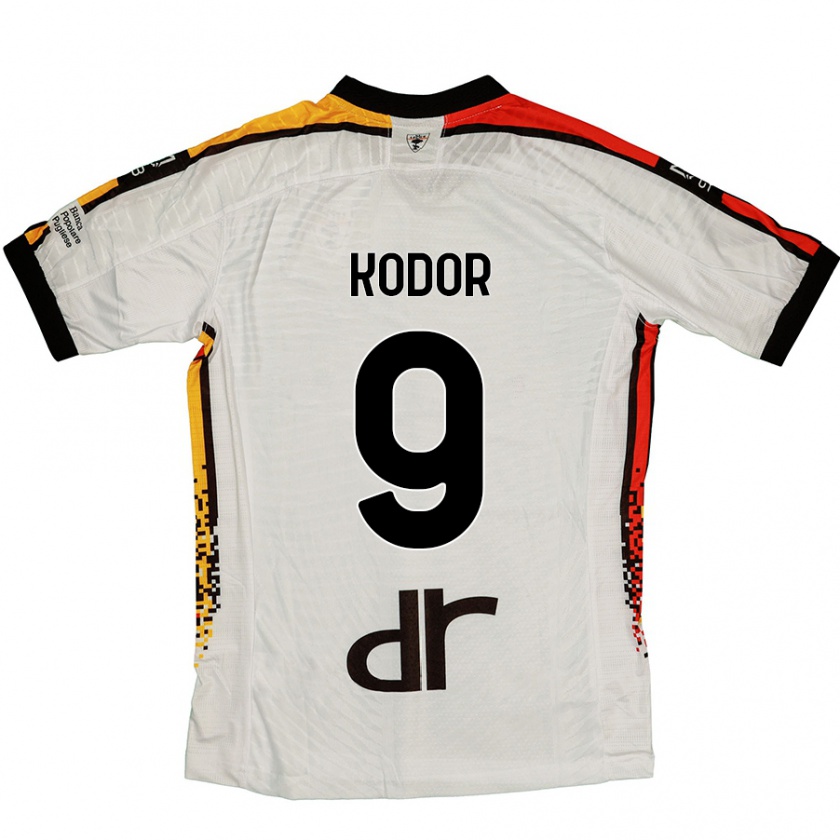 Kandiny Hombre Camiseta Jason Kodor #9 Blanco Negro 2ª Equipación 2024/25 La Camisa Chile