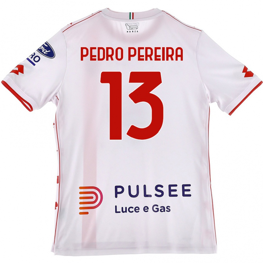 Kandiny Hombre Camiseta Pedro Pereira #13 Blanco Rojo 2ª Equipación 2024/25 La Camisa Chile