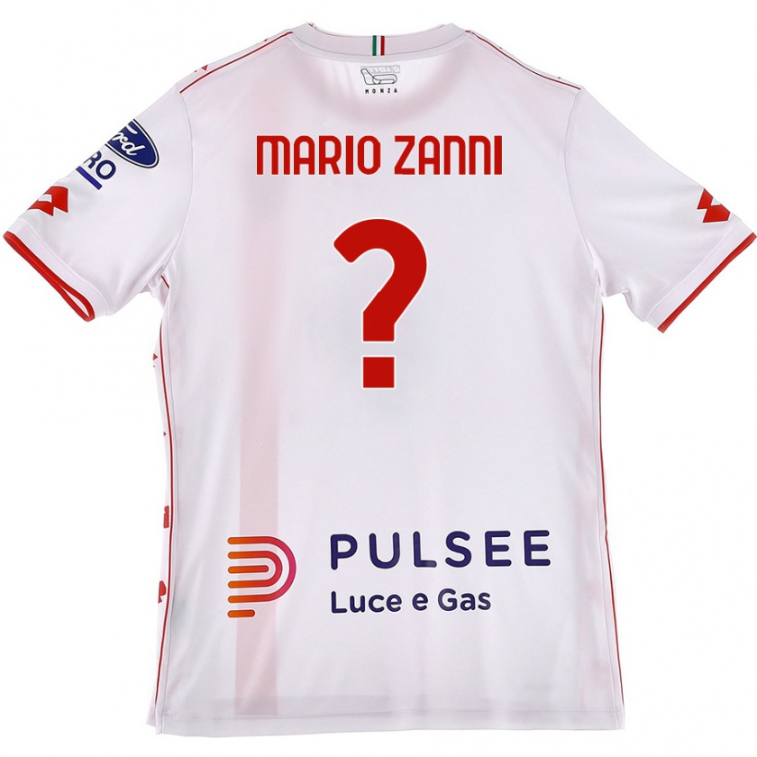 Kandiny Hombre Camiseta Mario Zanni #0 Blanco Rojo 2ª Equipación 2024/25 La Camisa Chile