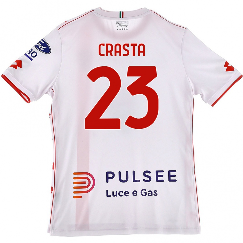 Kandiny Hombre Camiseta Mario Crasta #23 Blanco Rojo 2ª Equipación 2024/25 La Camisa Chile