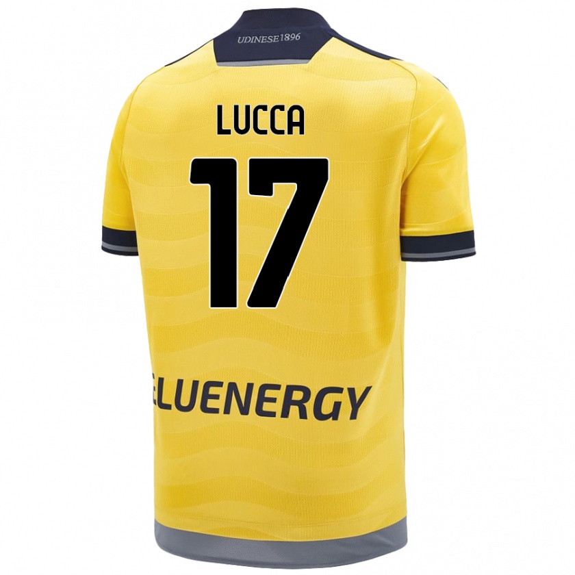 Kandiny Hombre Camiseta Lorenzo Lucca #17 Dorado 2ª Equipación 2024/25 La Camisa Chile