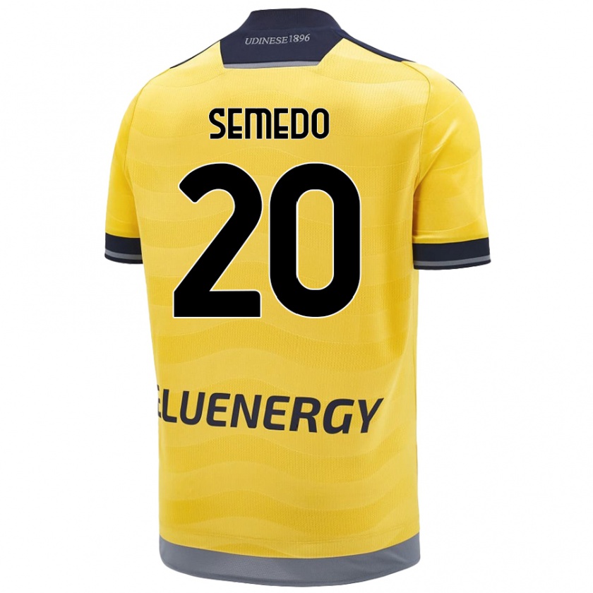 Kandiny Hombre Camiseta Vivaldo Semedo #20 Dorado 2ª Equipación 2024/25 La Camisa Chile