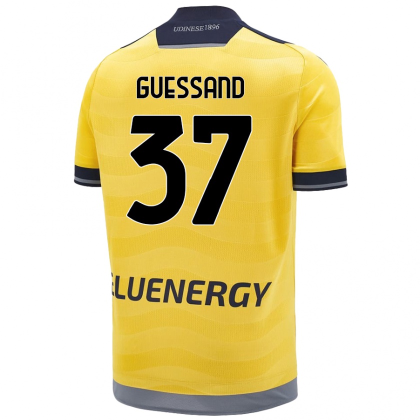 Kandiny Hombre Camiseta Axel Guessand #37 Dorado 2ª Equipación 2024/25 La Camisa Chile