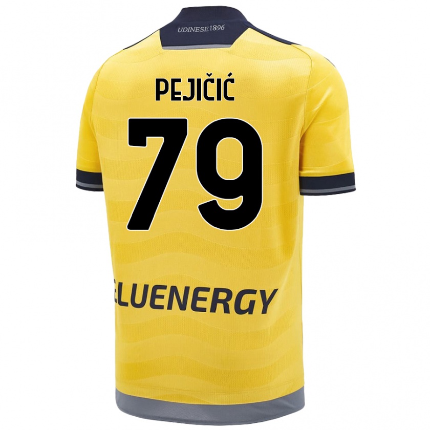 Kandiny Hombre Camiseta David Pejičić #79 Dorado 2ª Equipación 2024/25 La Camisa Chile