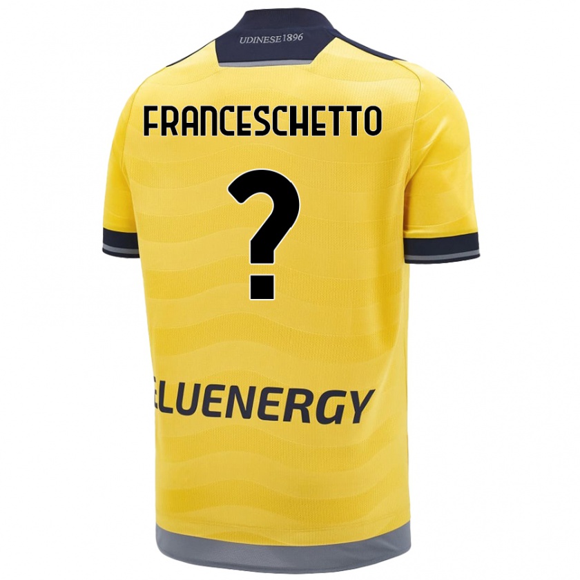 Kandiny Hombre Camiseta Mattia Franceschetto #0 Dorado 2ª Equipación 2024/25 La Camisa Chile