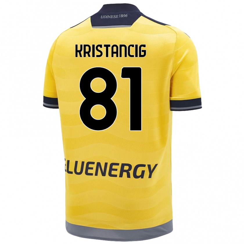 Kandiny Hombre Camiseta Luca Kristancig #81 Dorado 2ª Equipación 2024/25 La Camisa Chile