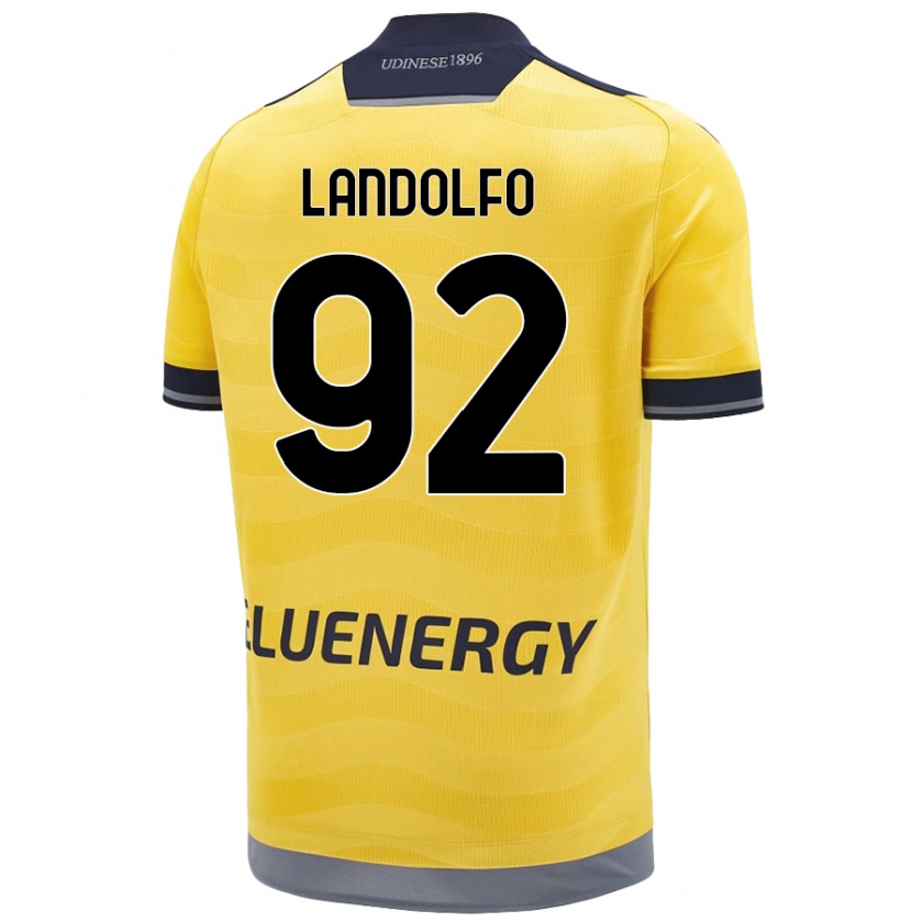 Kandiny Hombre Camiseta Tommaso Landolfo #92 Dorado 2ª Equipación 2024/25 La Camisa Chile