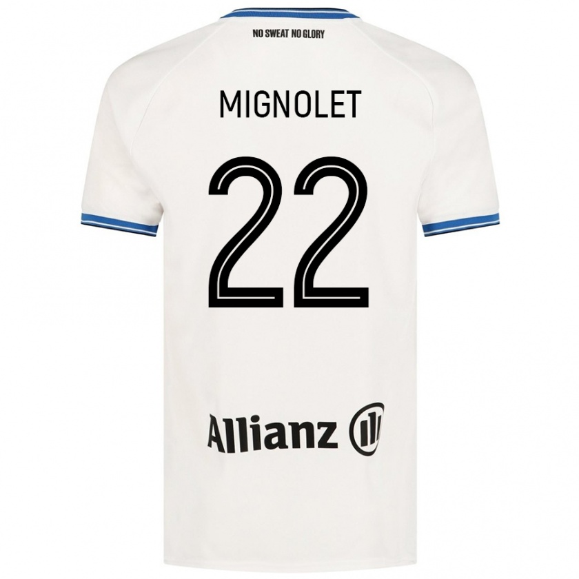 Kandiny Hombre Camiseta Simon Mignolet #22 Blanco 2ª Equipación 2024/25 La Camisa Chile