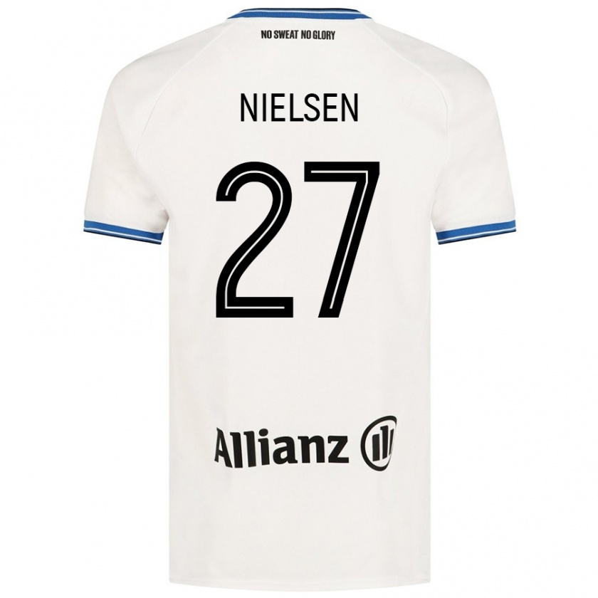 Kandiny Hombre Camiseta Casper Nielsen #27 Blanco 2ª Equipación 2024/25 La Camisa Chile