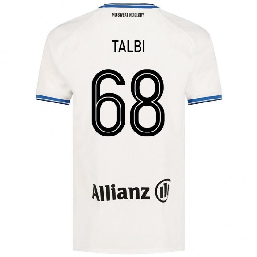 Kandiny Hombre Camiseta Chemsdine Talbi #68 Blanco 2ª Equipación 2024/25 La Camisa Chile