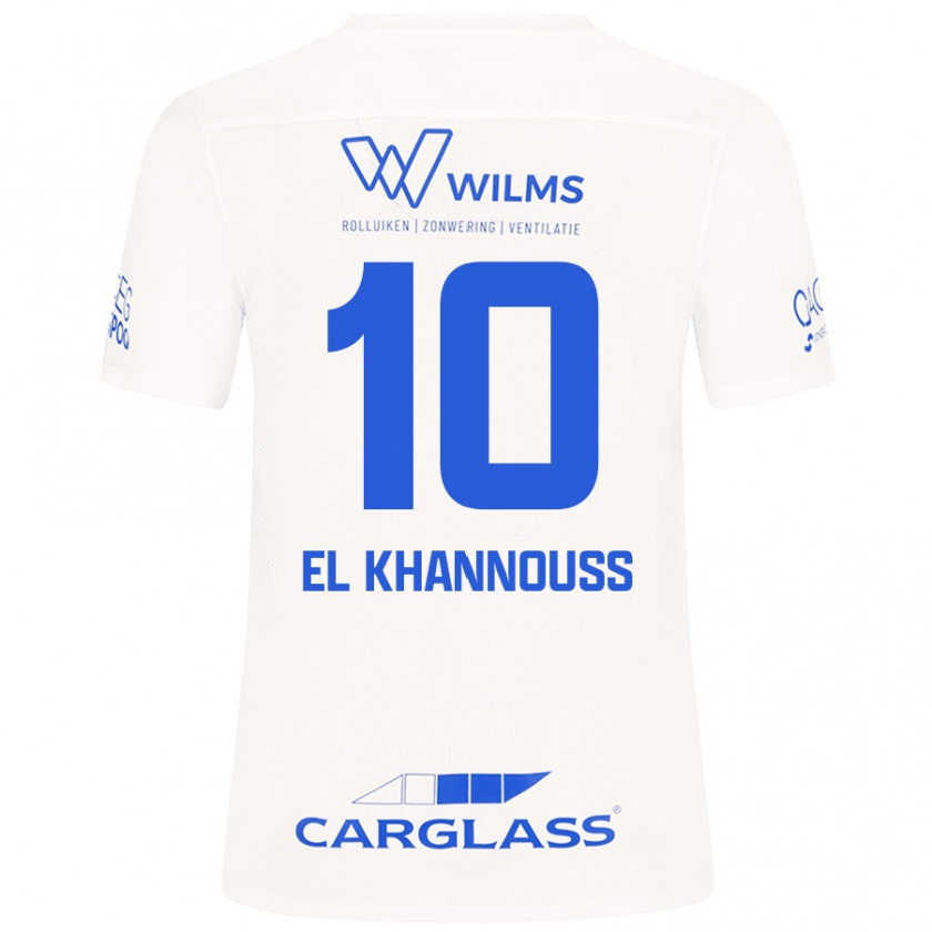 Kandiny Hombre Camiseta Bilal El Khannouss #10 Blanco 2ª Equipación 2024/25 La Camisa Chile