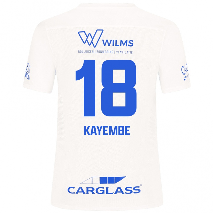 Kandiny Hombre Camiseta Joris Kayembe #18 Blanco 2ª Equipación 2024/25 La Camisa Chile