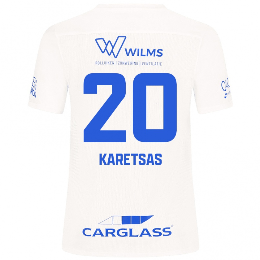 Kandiny Hombre Camiseta Konstantinos Karetsas #20 Blanco 2ª Equipación 2024/25 La Camisa Chile