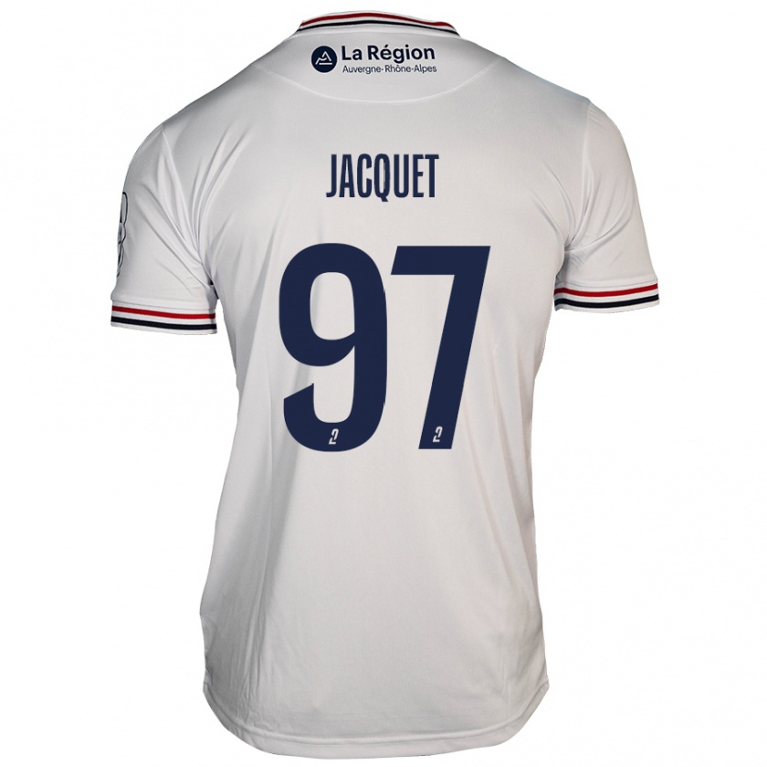 Kandiny Hombre Camiseta Jérémy Jacquet #97 Blanco 2ª Equipación 2024/25 La Camisa Chile