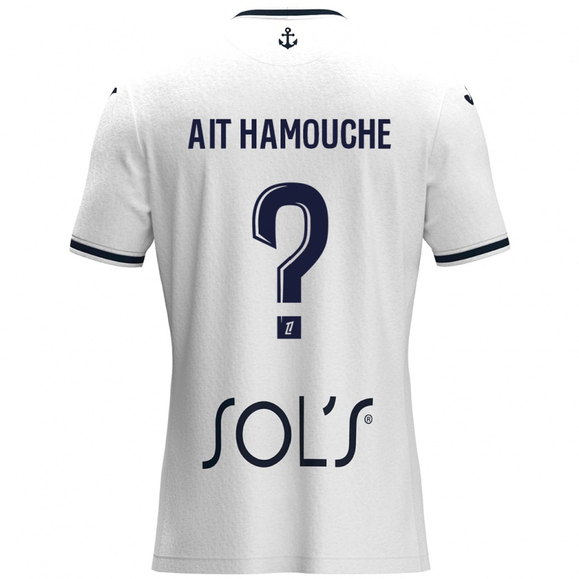 Kandiny Hombre Camiseta Massyl Ait Hamouche #0 Blanco Azul Oscuro 2ª Equipación 2024/25 La Camisa Chile