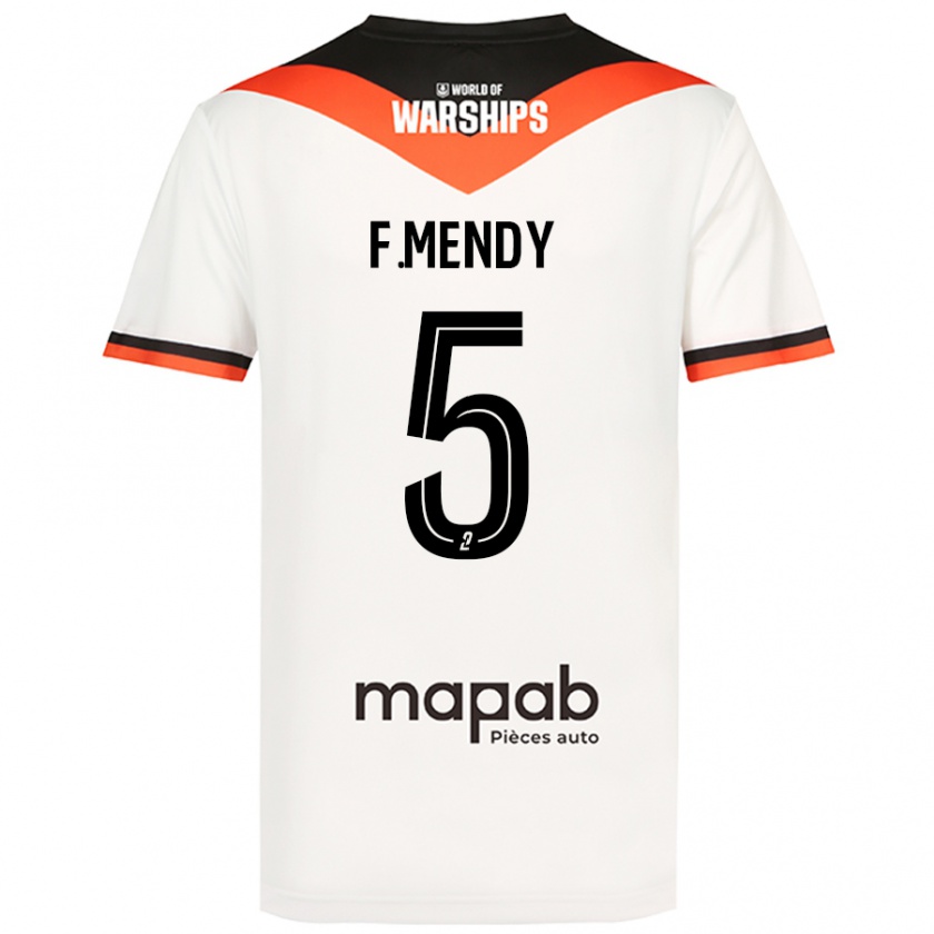 Kandiny Hombre Camiseta Formose Mendy #5 Blanco 2ª Equipación 2024/25 La Camisa Chile