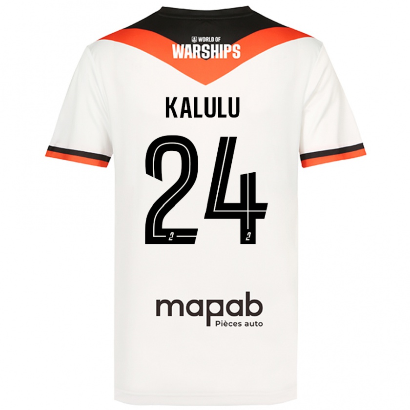 Kandiny Hombre Camiseta Gédéon Kalulu #24 Blanco 2ª Equipación 2024/25 La Camisa Chile