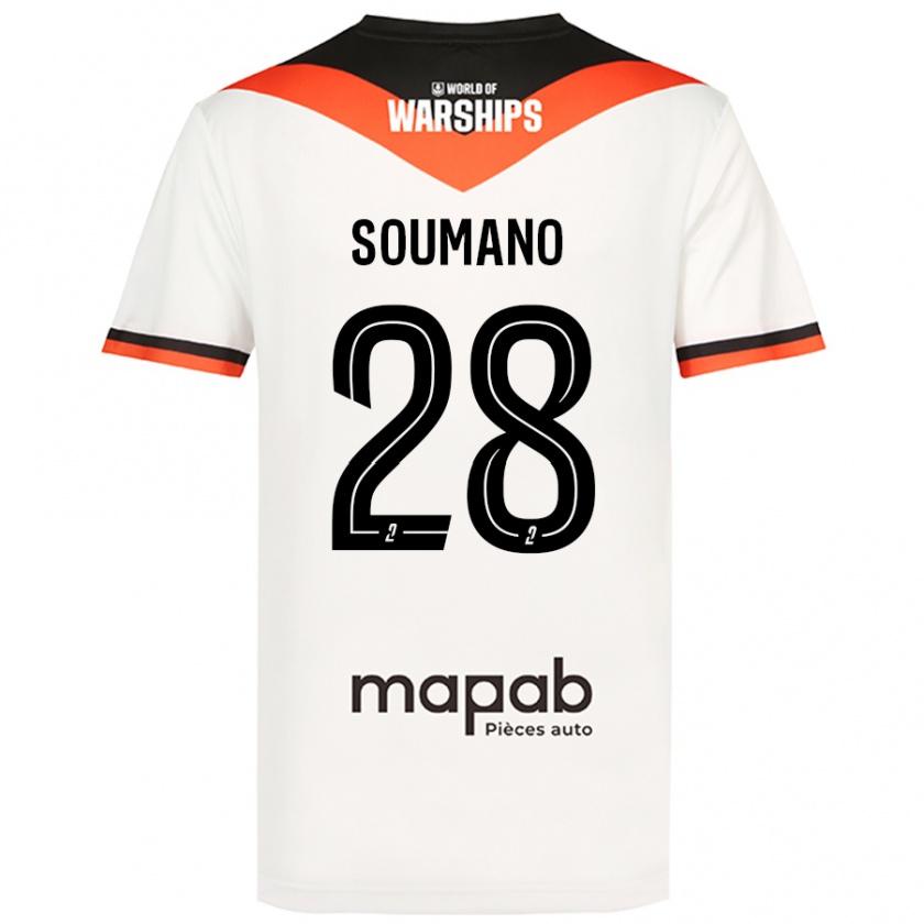 Kandiny Hombre Camiseta Sambou Soumano #28 Blanco 2ª Equipación 2024/25 La Camisa Chile