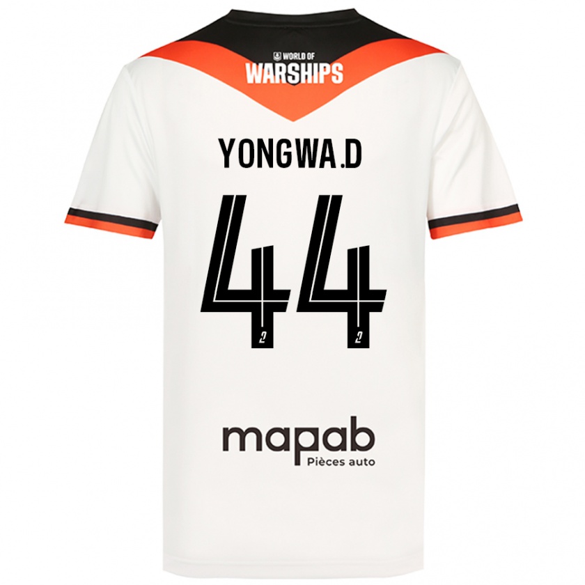 Kandiny Hombre Camiseta Darlin Yongwa #44 Blanco 2ª Equipación 2024/25 La Camisa Chile