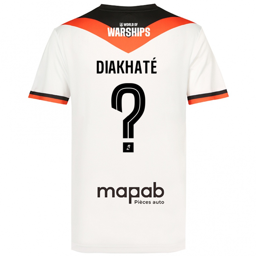 Kandiny Hombre Camiseta Yanis Diakhaté #0 Blanco 2ª Equipación 2024/25 La Camisa Chile