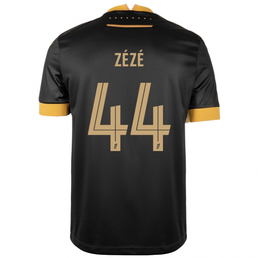 Kandiny Hombre Camiseta Nathan Zézé #44 Negro Marrón 2ª Equipación 2024/25 La Camisa Chile