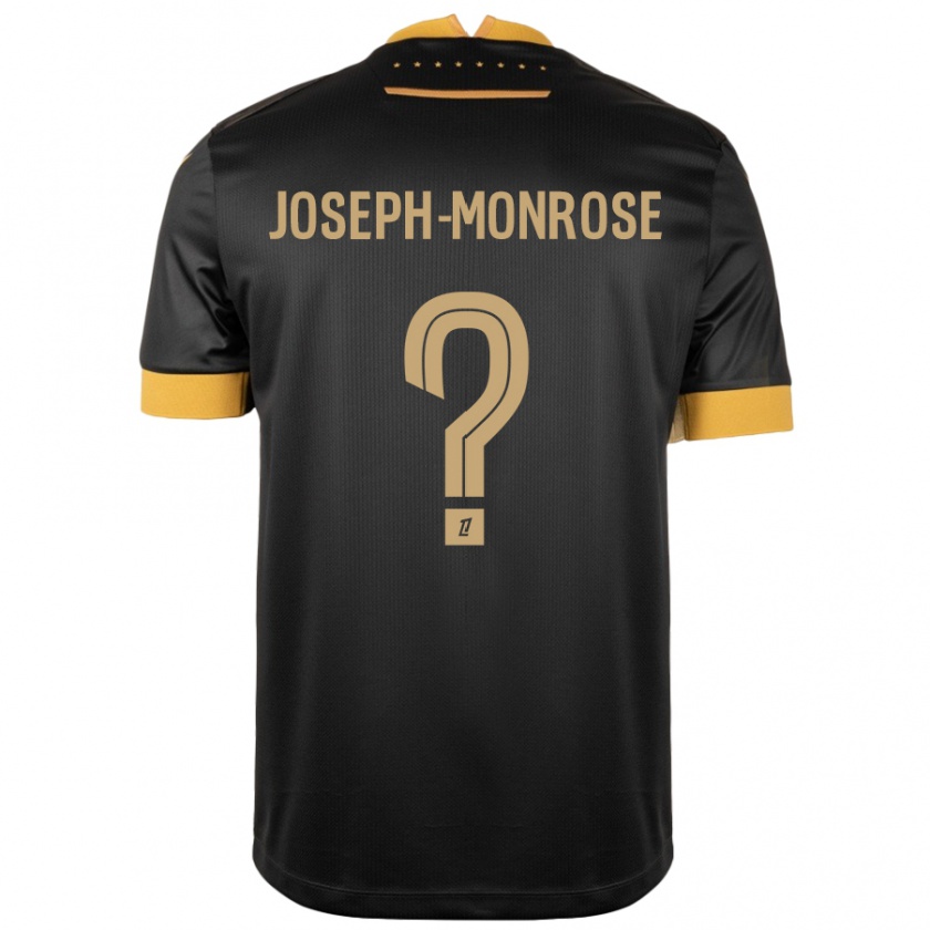 Kandiny Hombre Camiseta Florian Joseph-Monrose #0 Negro Marrón 2ª Equipación 2024/25 La Camisa Chile