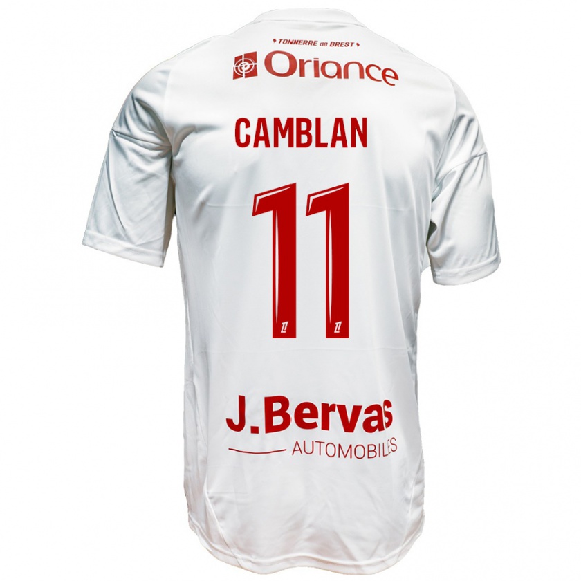 Kandiny Hombre Camiseta Axel Camblan #11 Blanco Rojo 2ª Equipación 2024/25 La Camisa Chile