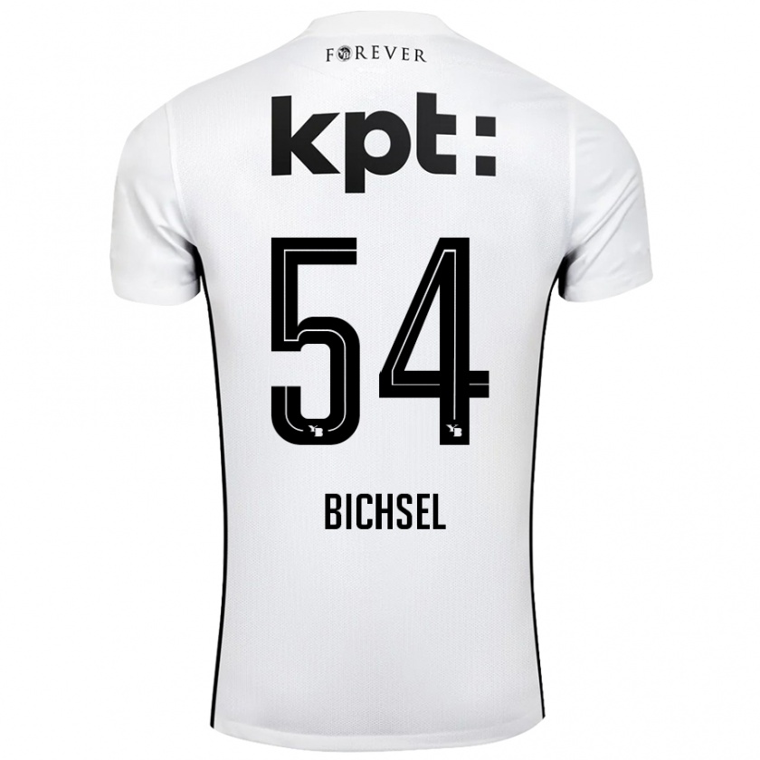 Kandiny Hombre Camiseta Joel Bichsel #54 Blanco Negro 2ª Equipación 2024/25 La Camisa Chile