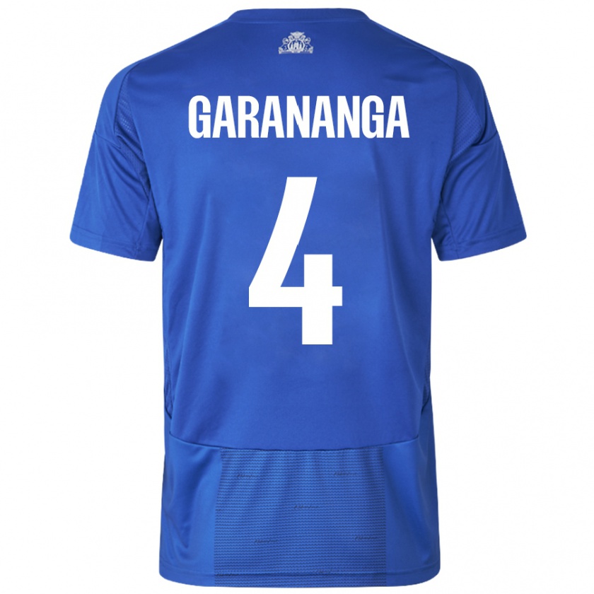 Kandiny Hombre Camiseta Munashe Garananga #4 Blanco Azul 2ª Equipación 2024/25 La Camisa Chile