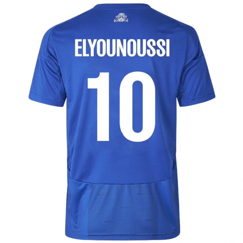 Kandiny Hombre Camiseta Mohamed Elyounoussi #10 Blanco Azul 2ª Equipación 2024/25 La Camisa Chile