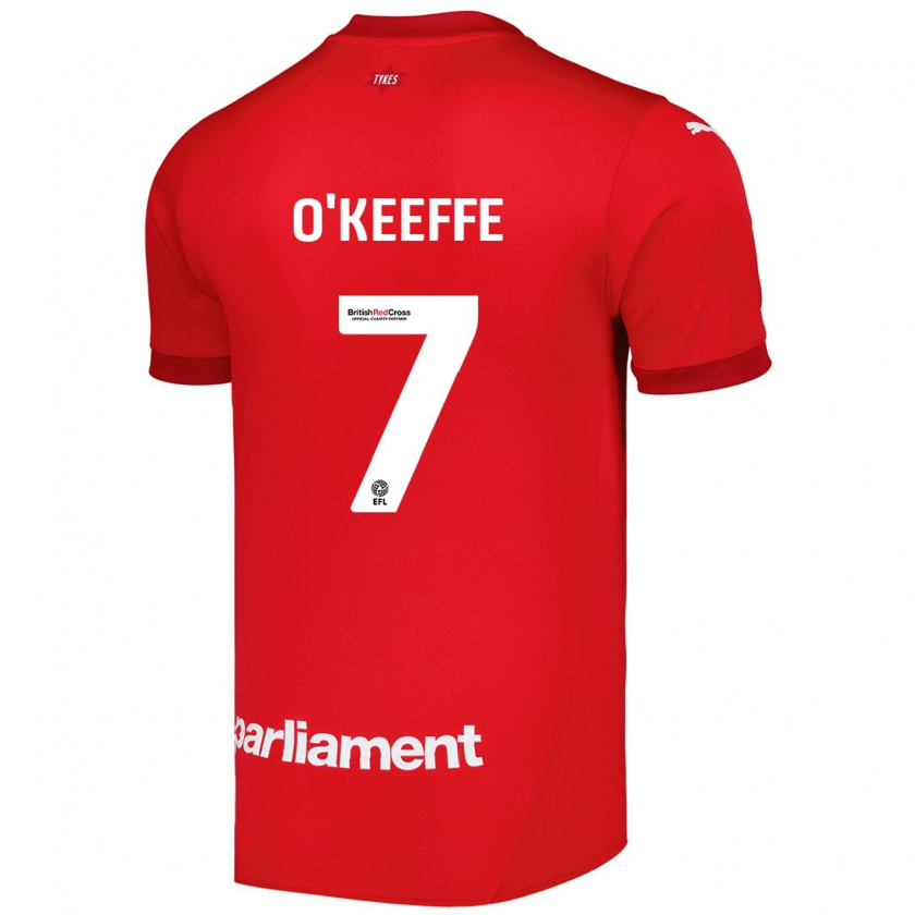 Kandiny Mujer Camiseta Corey O'keeffe #7 Rojo 1ª Equipación 2024/25 La Camisa Chile