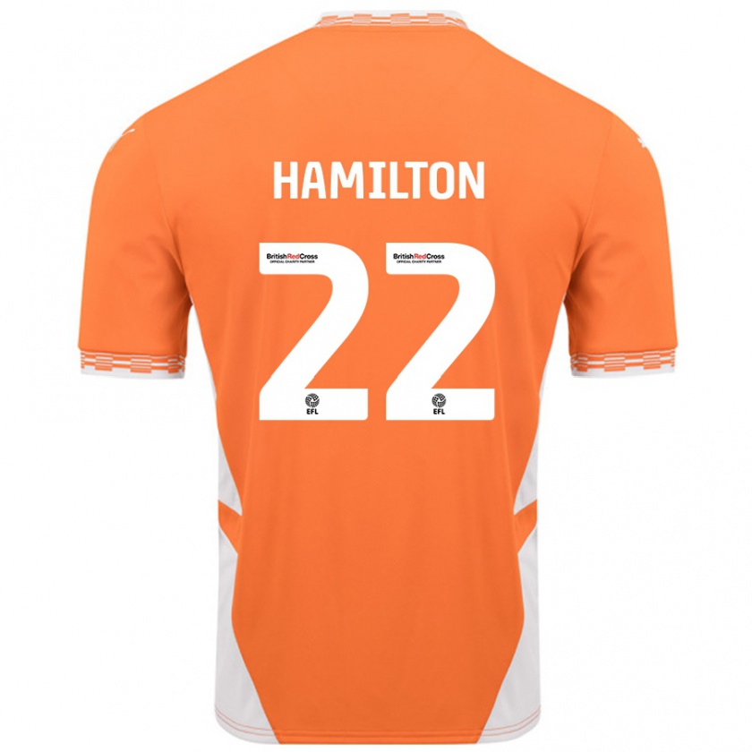 Kandiny Mujer Camiseta Cj Hamilton #22 Naranja Blanco 1ª Equipación 2024/25 La Camisa Chile