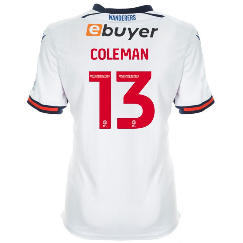 Kandiny Mujer Camiseta Joel Coleman #13 Blanco 1ª Equipación 2024/25 La Camisa Chile