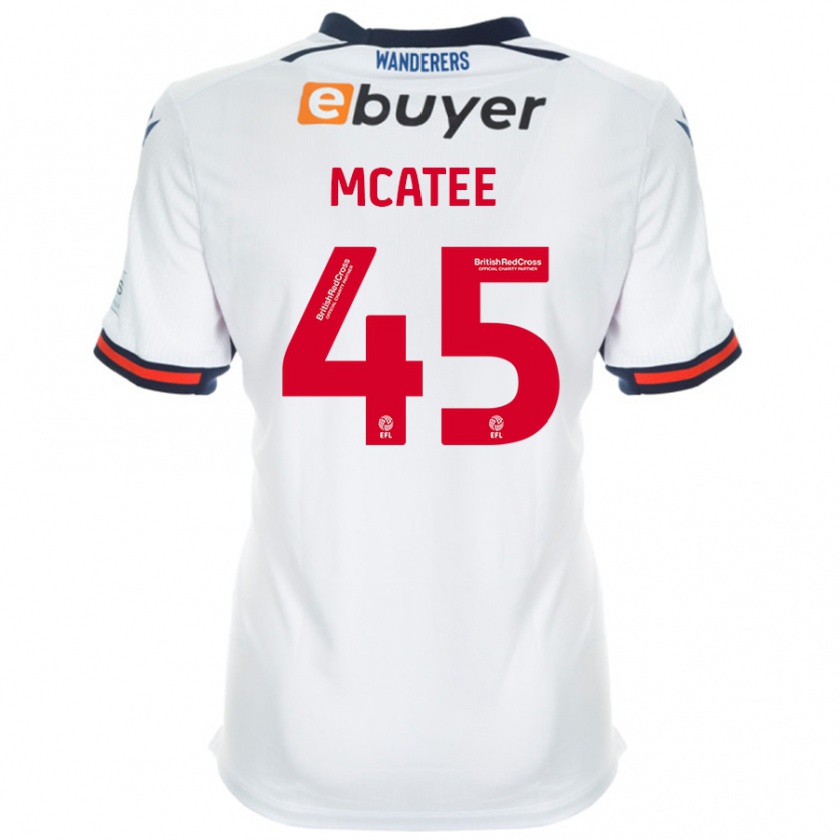 Kandiny Mujer Camiseta John Mcatee #45 Blanco 1ª Equipación 2024/25 La Camisa Chile