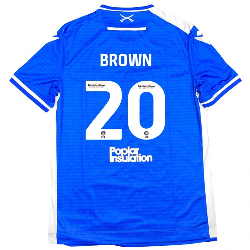 Kandiny Mujer Camiseta Jevani Brown #20 Azul Blanco 1ª Equipación 2024/25 La Camisa Chile