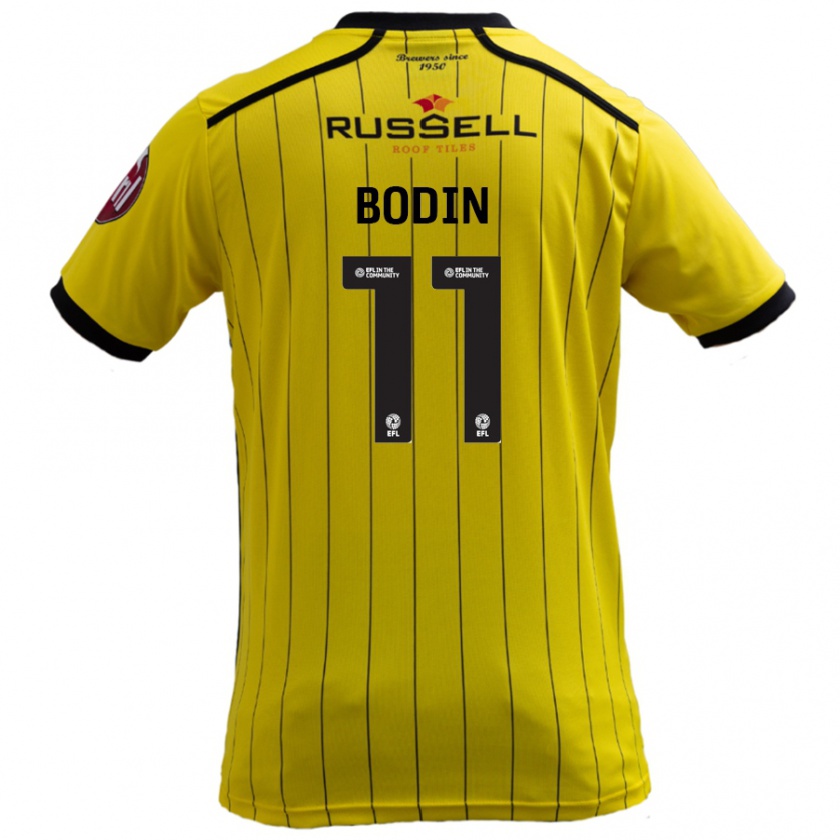 Kandiny Mujer Camiseta Billy Bodin #11 Amarillo 1ª Equipación 2024/25 La Camisa Chile