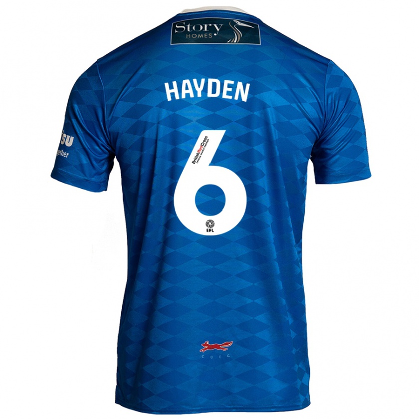 Kandiny Mujer Camiseta Aaron Hayden #6 Azul 1ª Equipación 2024/25 La Camisa Chile