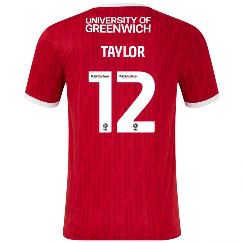 Kandiny Mujer Camiseta Terry Taylor #12 Rojo Blanco 1ª Equipación 2024/25 La Camisa Chile